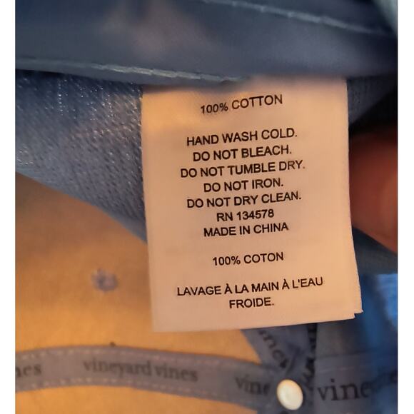 Vineyard Vines Fish Logo Baseball Cap Men's One Size Snapback Blue Adjustable - Picture 6 of 7